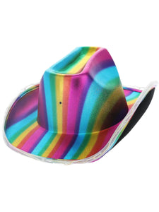 Light Up Metallic Cowboy Hattur