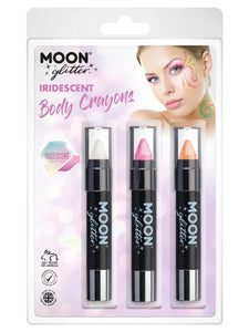 Moon Glitter Iridescent Body Litstiftir - hvítt, pink og orange/appelsingult
