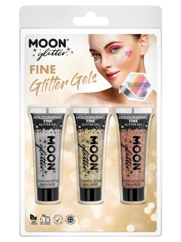 Moon Glitter Holographic Fine Glitter Gel, Clamshell