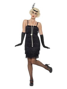 1920'ara Flapper kjóli, svartur